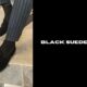 black suede loafers