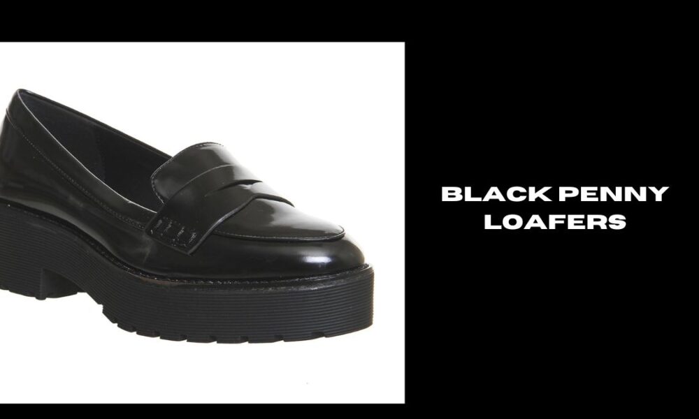 black penny loafers